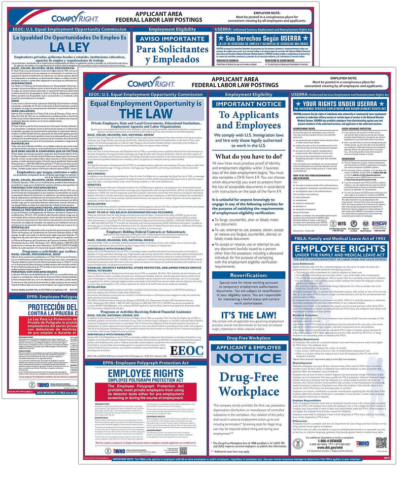 ComplyRight Federal Applicant Area Poster, Bilingual (E0076BIL)