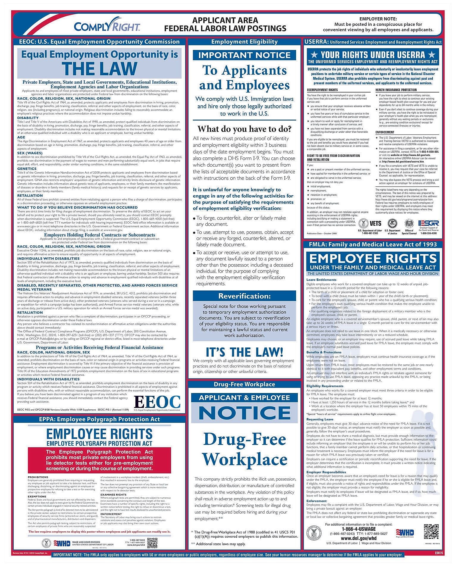 ComplyRight Federal Applicant Area Poster, English (E0076)