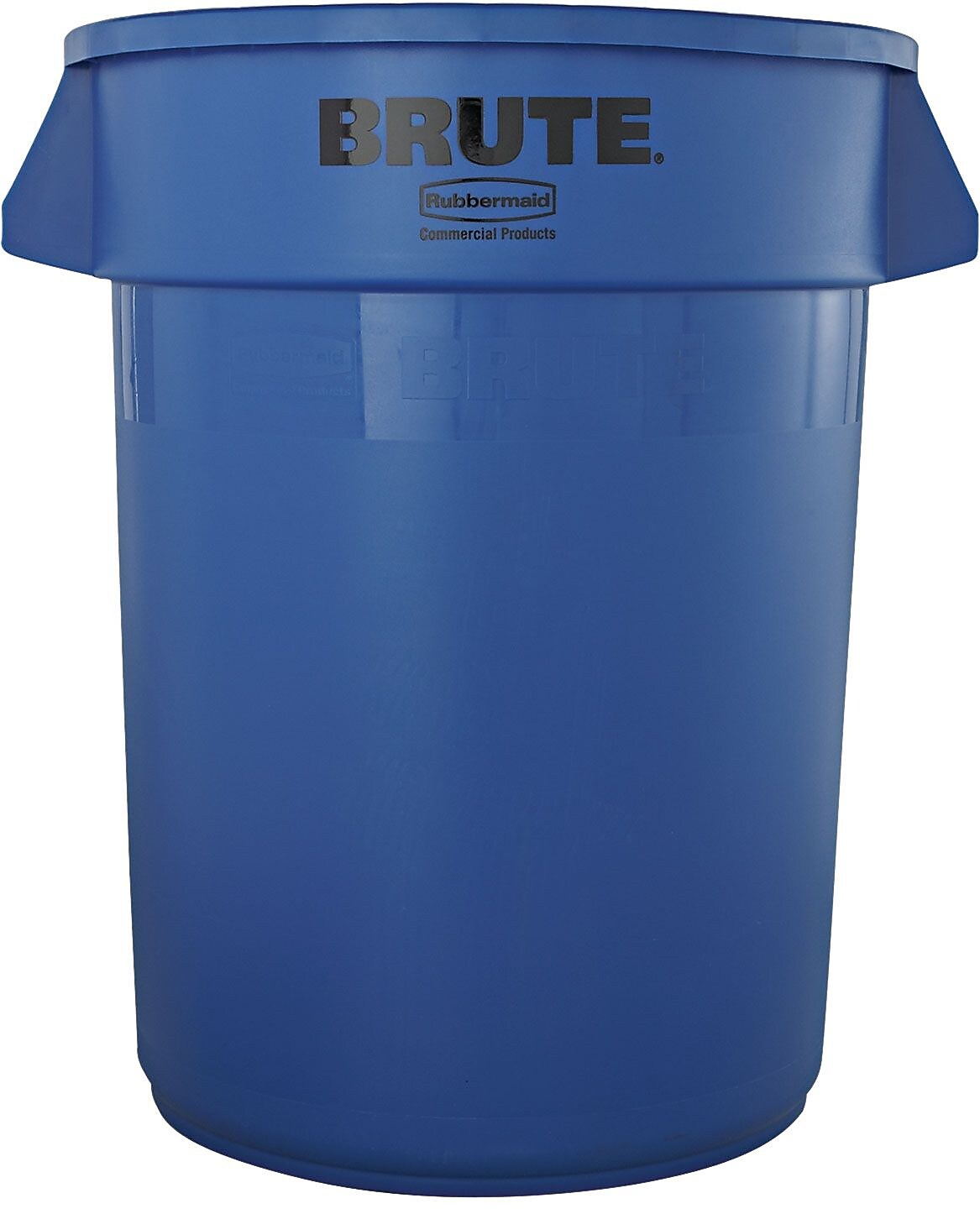Rubbermaid Round Brute Trash Can Receptacle, Blue, 32 gal./121.12 liters