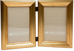 Lawrence Frames 4x6 Hinged Double Sutter Burnished Gold Picture Frame