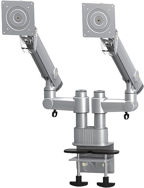 Goldtouch Dynafly Dual Adjustable Monitor Arm, Up to 27", Gray/Silver (EGDF-302D)