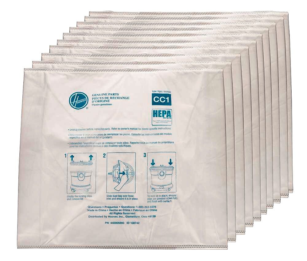 Hoover Disposable HEPA Vacuum Bags, fits CH32008