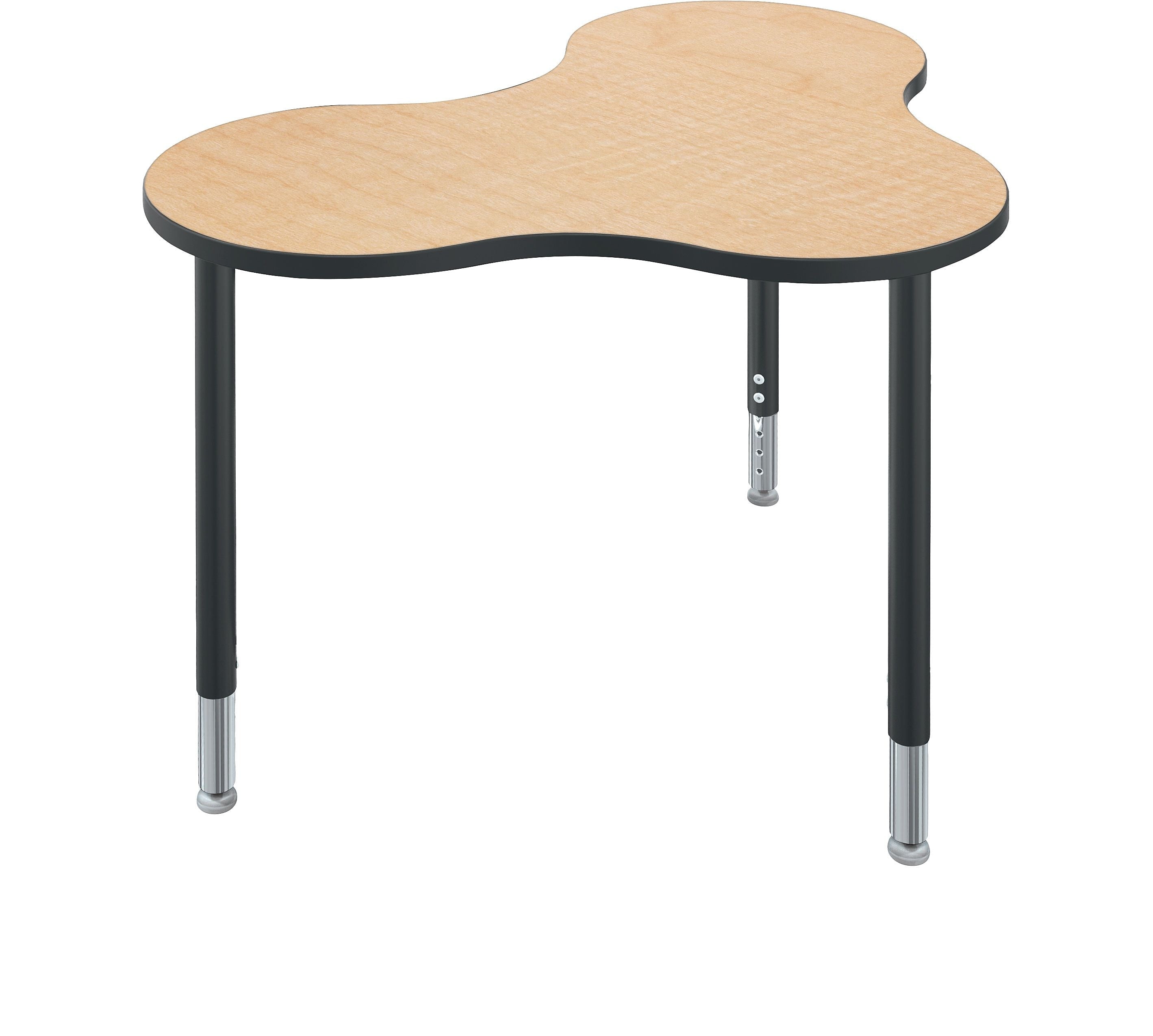 Balt Quad Configurable Desk System, Maple Fusion Top, Black Legs, 22" - 32"H x 41.7"W x 32.7"D