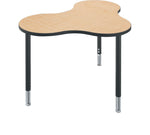 Balt Quad Configurable Table System, Maple Fusion Top, Black Legs, 22" - 32"H x 47.4"W x 35.7"D