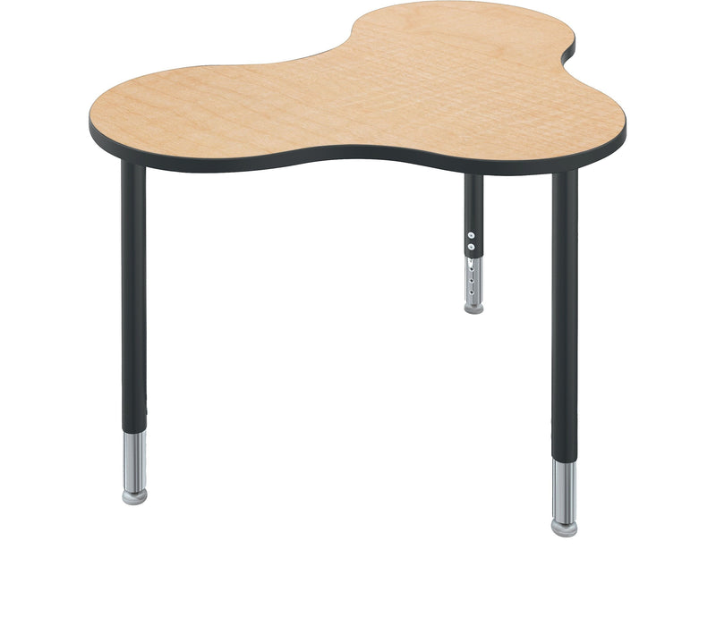 Balt Quad Configurable Table System, Maple Fusion Top, Black Legs, 22" - 32"H x 47.4"W x 35.7"D
