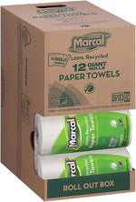 Marcal MaxiRoll Recycled Paper Towels, 2-ply, 140 Sheets/Roll, 12 Rolls/Pack (MRC6183)