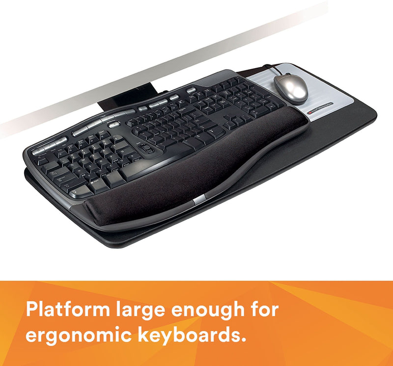 Easy Adjust Standard Keyboard Tray, 25-1/2w x 12d, Black