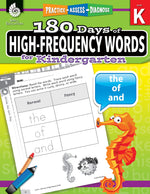 Shell Education 180 Days of High Frequency Words, Grade Kindergarten