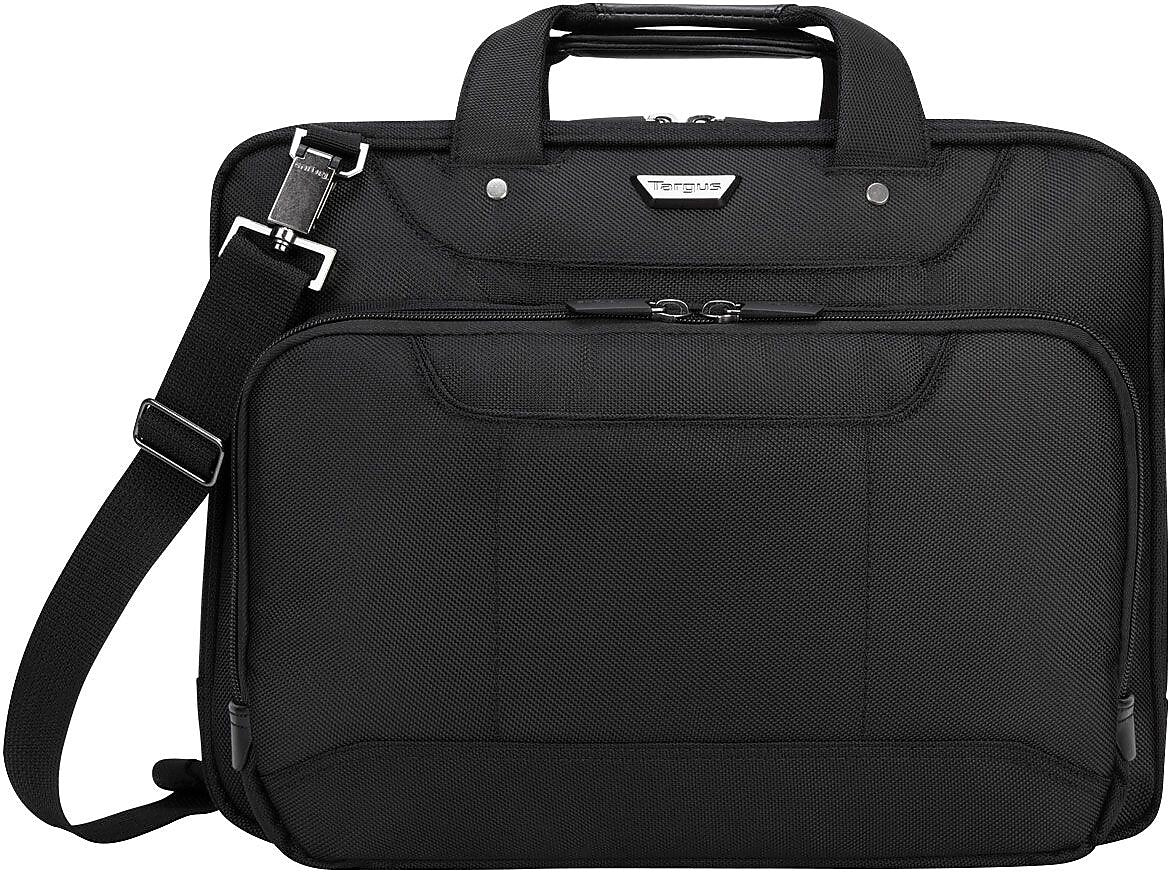 Targus Zip-Thru Laptop Briefcase, Black Nylon (CUCT02UA14S)