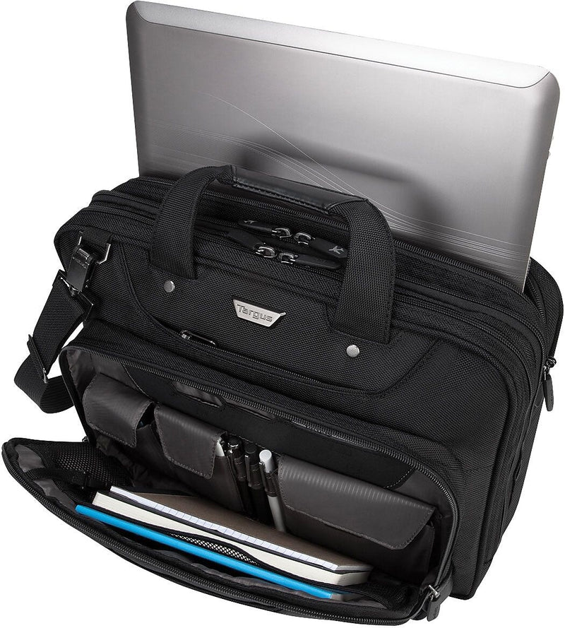 Targus Zip-Thru Laptop Briefcase, Black Nylon (CUCT02UA14S)