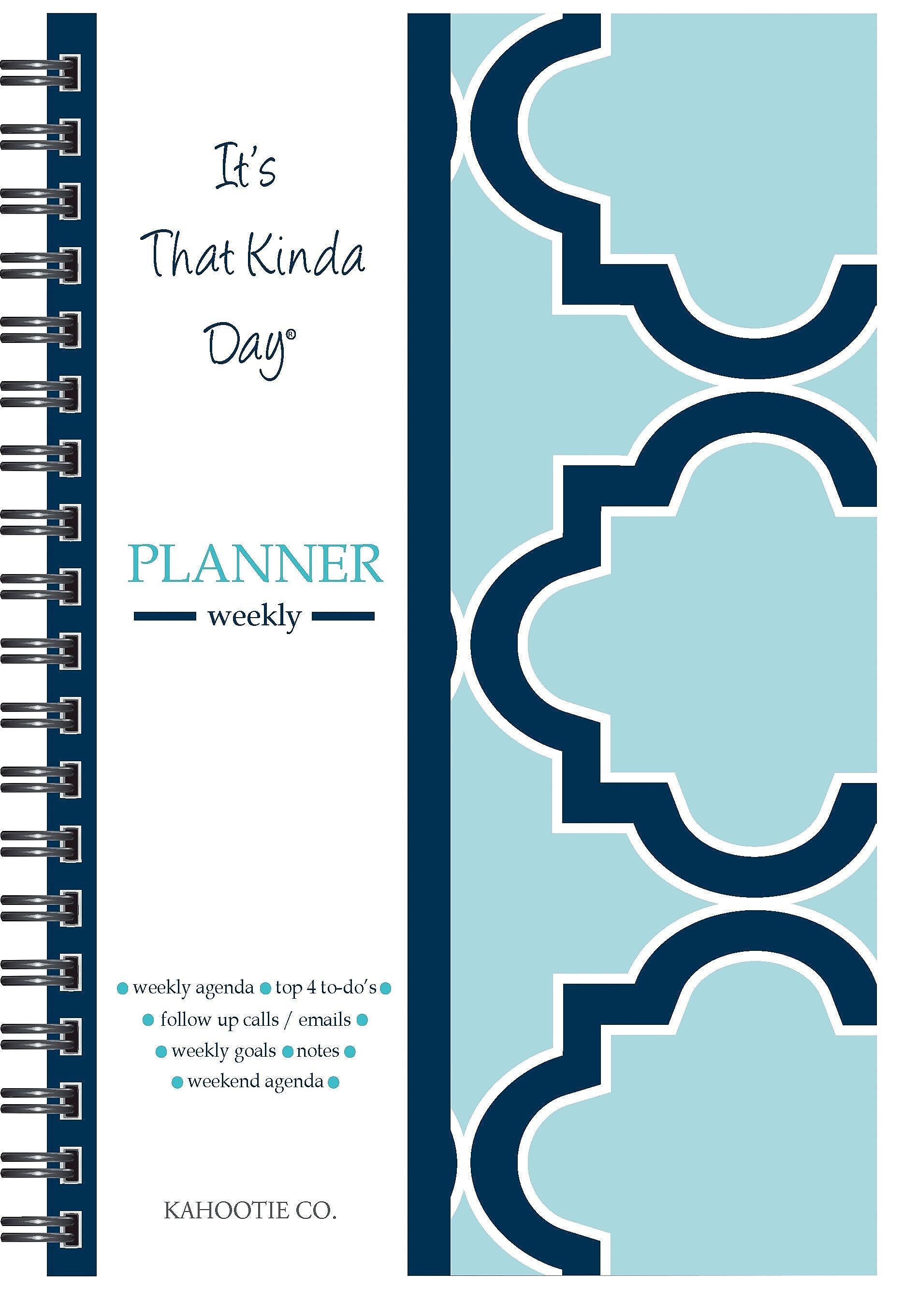 Kahootie Co Weekly Planner, 6" x 9", Teal (ITKWT)