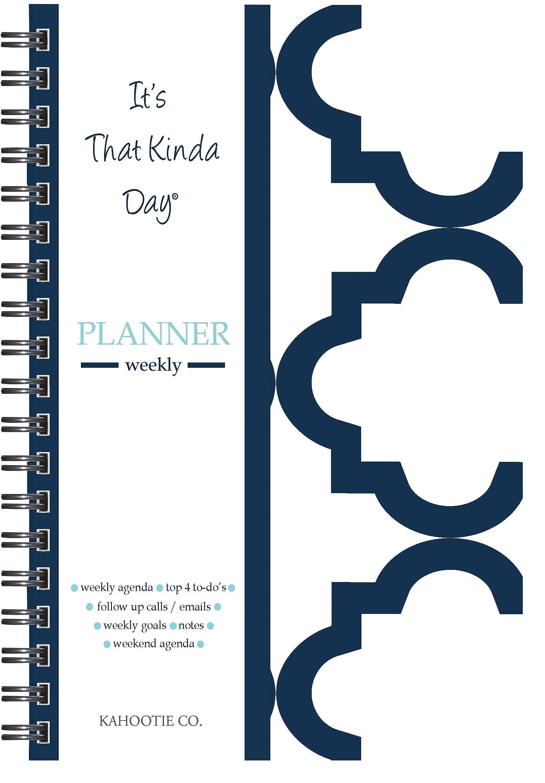 Kahootie Co. Weekly Planner, 6" x 9", Navy (ITKWN)