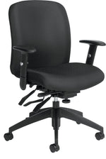 Global Truform Medium Back Multi-Tilter, Ebony, 26Wx25Dx38.5H