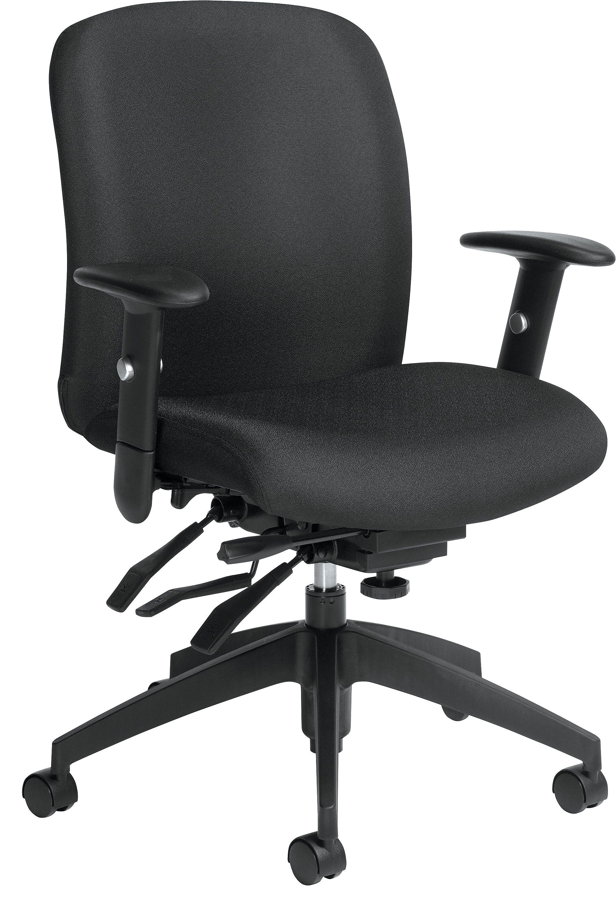 Global Truform Medium Back Multi-Tilter, Ebony, 26Wx25Dx38.5H