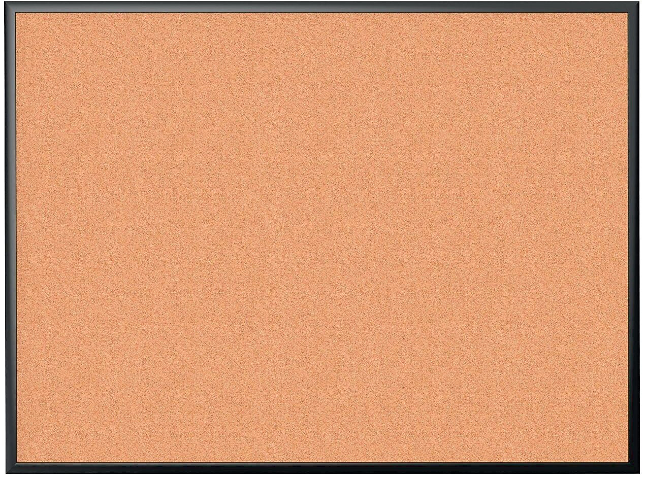 U Brands Cork Bulletin Board, 47" x 35", Black Aluminum Frame