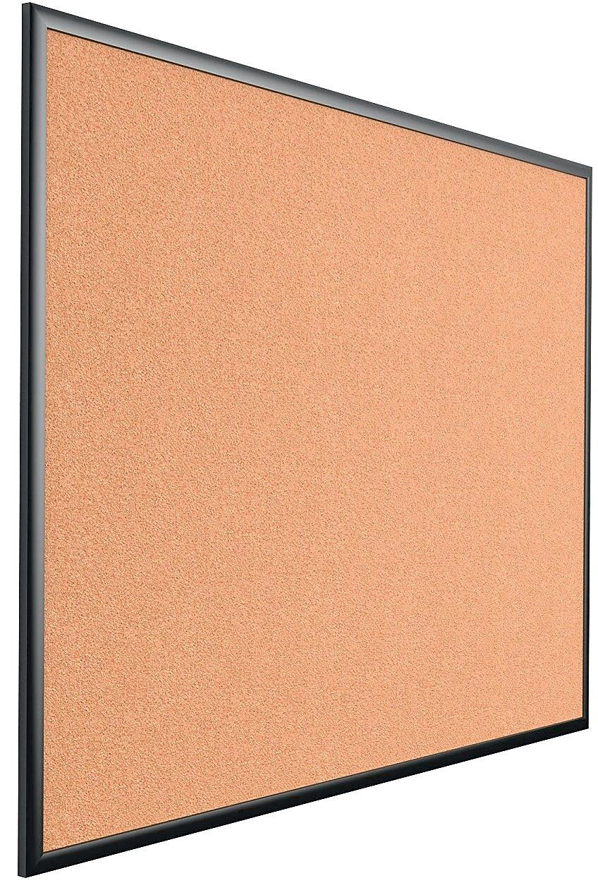 U Brands Cork Bulletin Board, 47" x 35", Black Aluminum Frame
