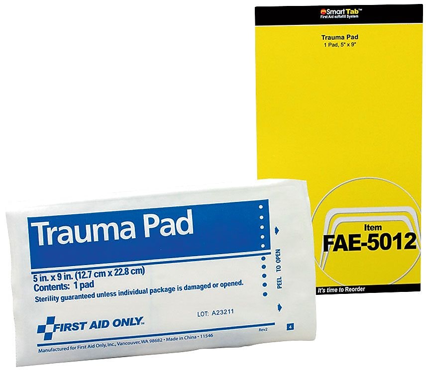 First Aid Only® SmartCompliance™ Refill, Trauma Pad, 5" x 9" (FAE-5012)