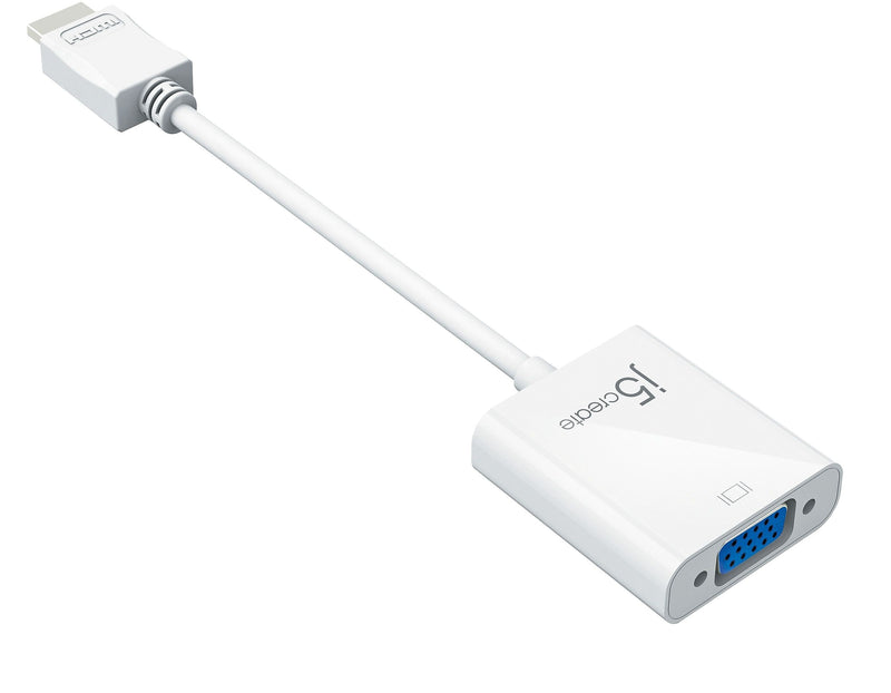 j5create HDMI toVGA Audio/Video Adapter, Male to Female, White (JDA213)