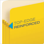 Pendaflex 10% Recycled Reinforced File Pocket, 5 1/4" Expansion, Letter Size, Yellow (2366396)