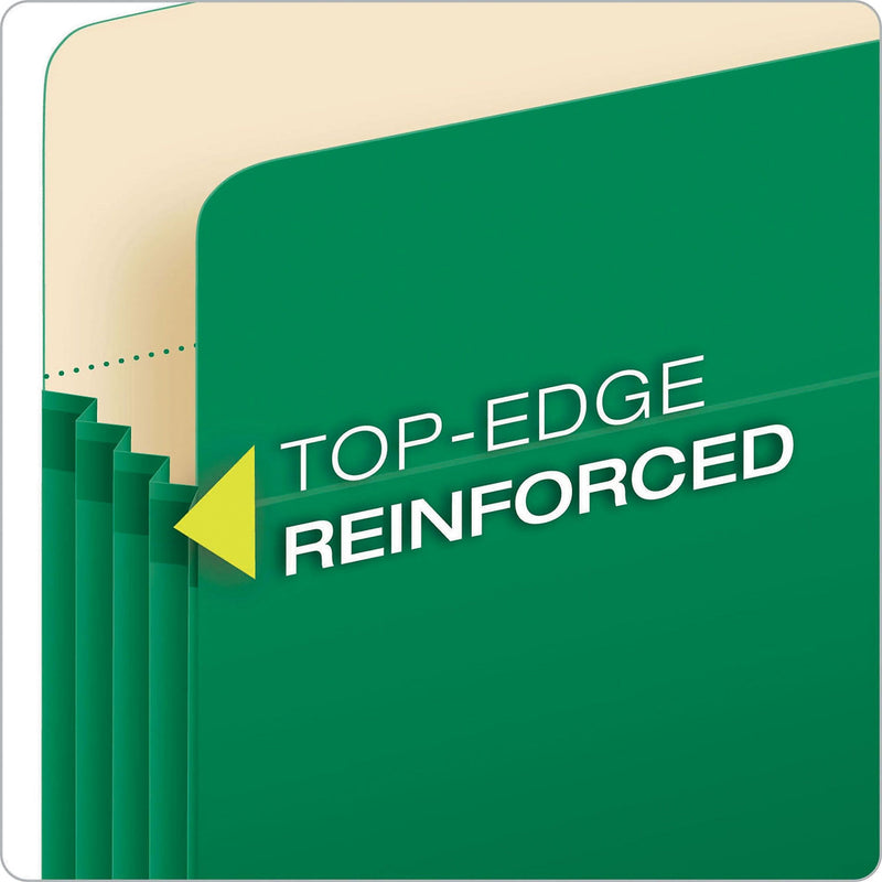 Pendaflex 10% Recycled Reinforced File Pocket, 5 1/4" Expansion, Letter Size, Green (2366397)
