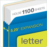 Pendaflex 10% Recycled Reinforced File Pocket, 5 1/4" Expansion, Letter Size, Blue (2371146)