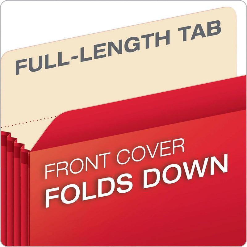 Pendaflex 10% Recycled Reinforced File Pocket, 5 1/4" Expansion, Letter Size, Red (2548672)