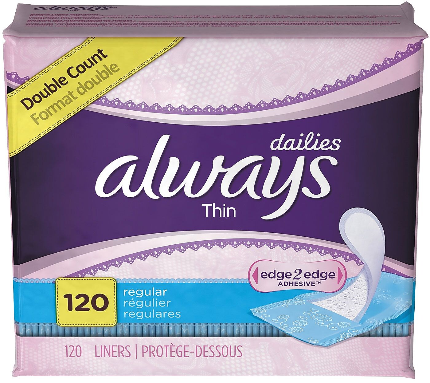 Always® Dailies Thin Liners, Regular, 120/Pack