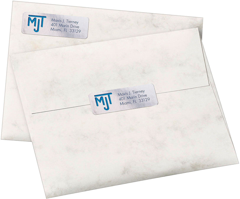 Avery Inkjet Foil Mailing Labels, Silver, 3/4" x 2-1/4", 30 Labels/Sheet, 10 Sheets/Pack, 300 Labels/Pack (8986)