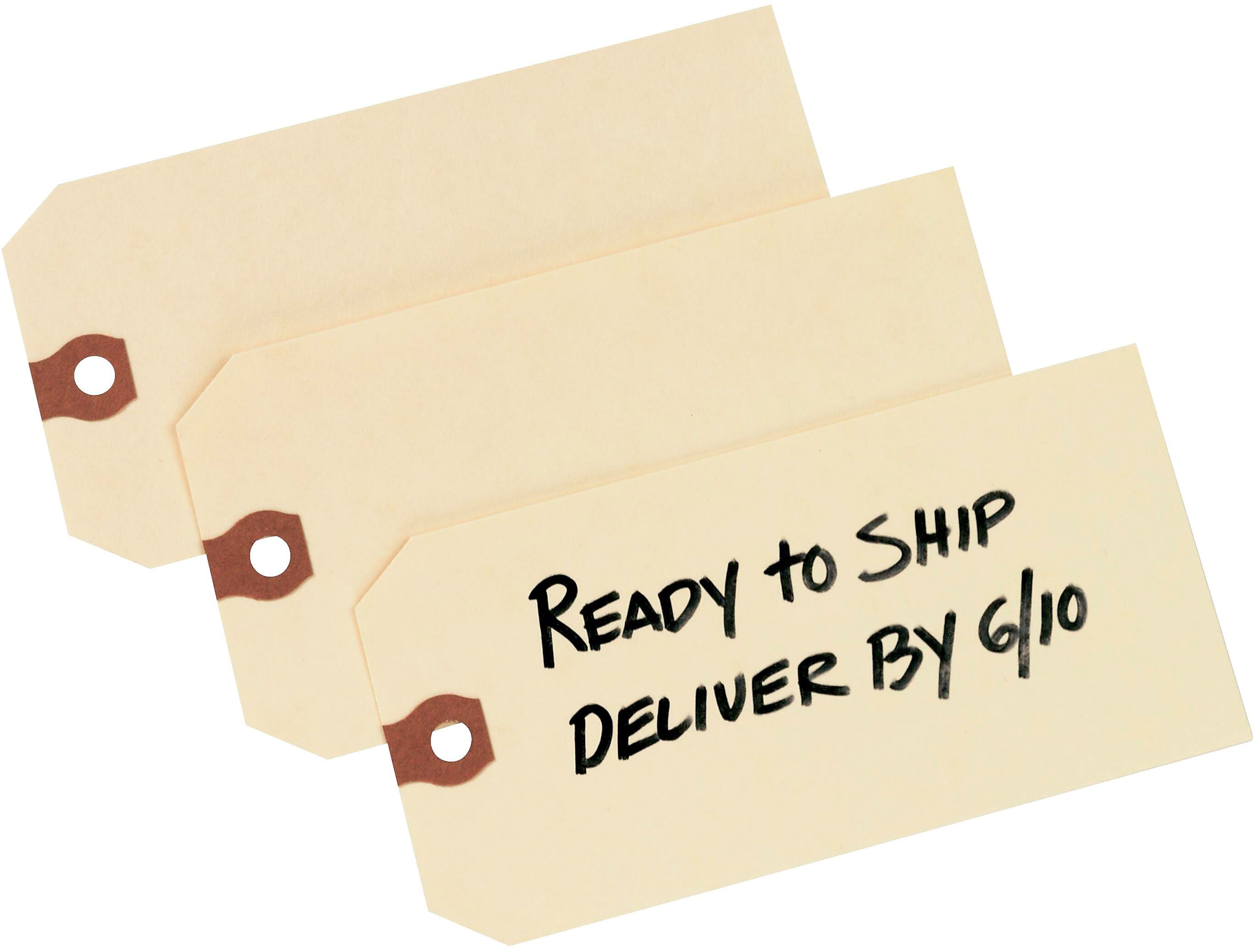 Avery Unstrung Shipping Tags, 5-1/4" x 2-5/8", Manila, 1,000 Tags/Box (12306)