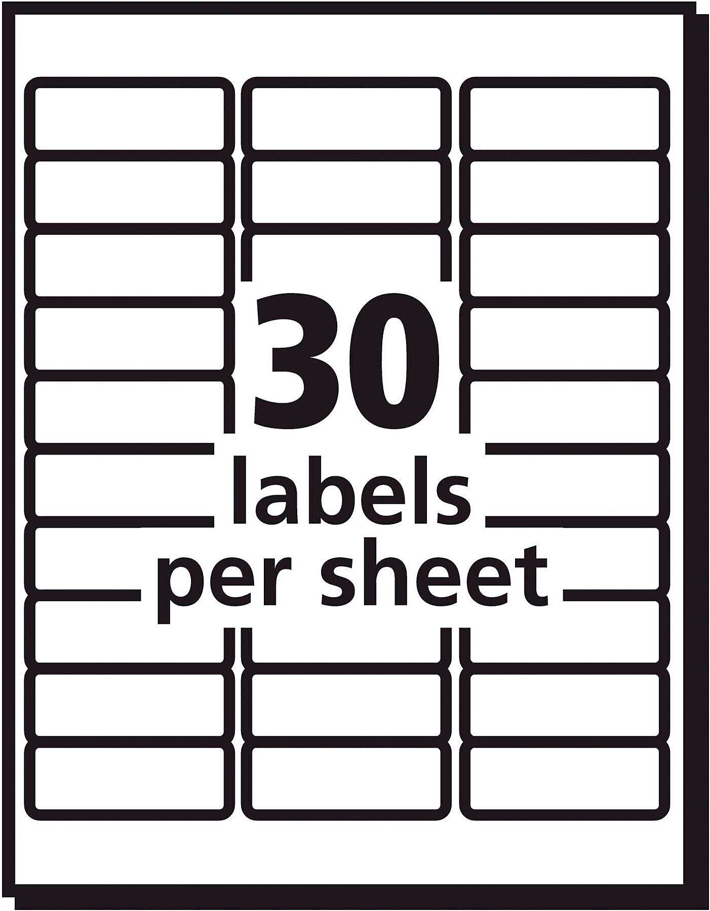 Avery Sure Feed Inkjet Address Labels, 1" x 2-5/8", White, 600 Labels/Pack (8250)