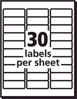 Avery Sure Feed Inkjet Address Labels, 1" x 2-5/8", White, 600 Labels/Pack (8250)
