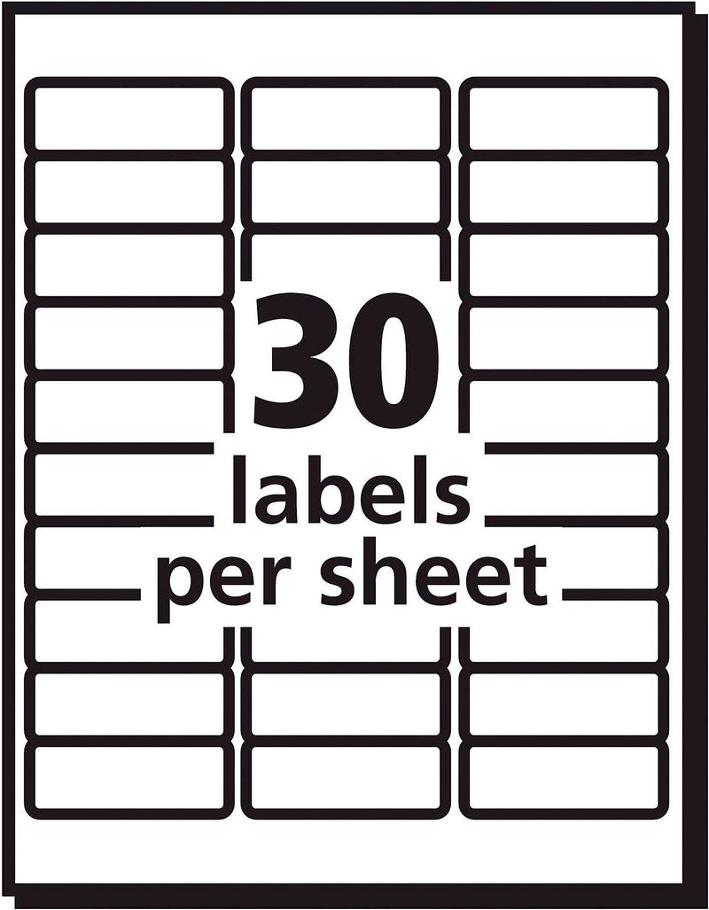 Avery Sure Feed Inkjet Address Labels, 1" x 2-5/8", White, 600 Labels/Pack (8250)