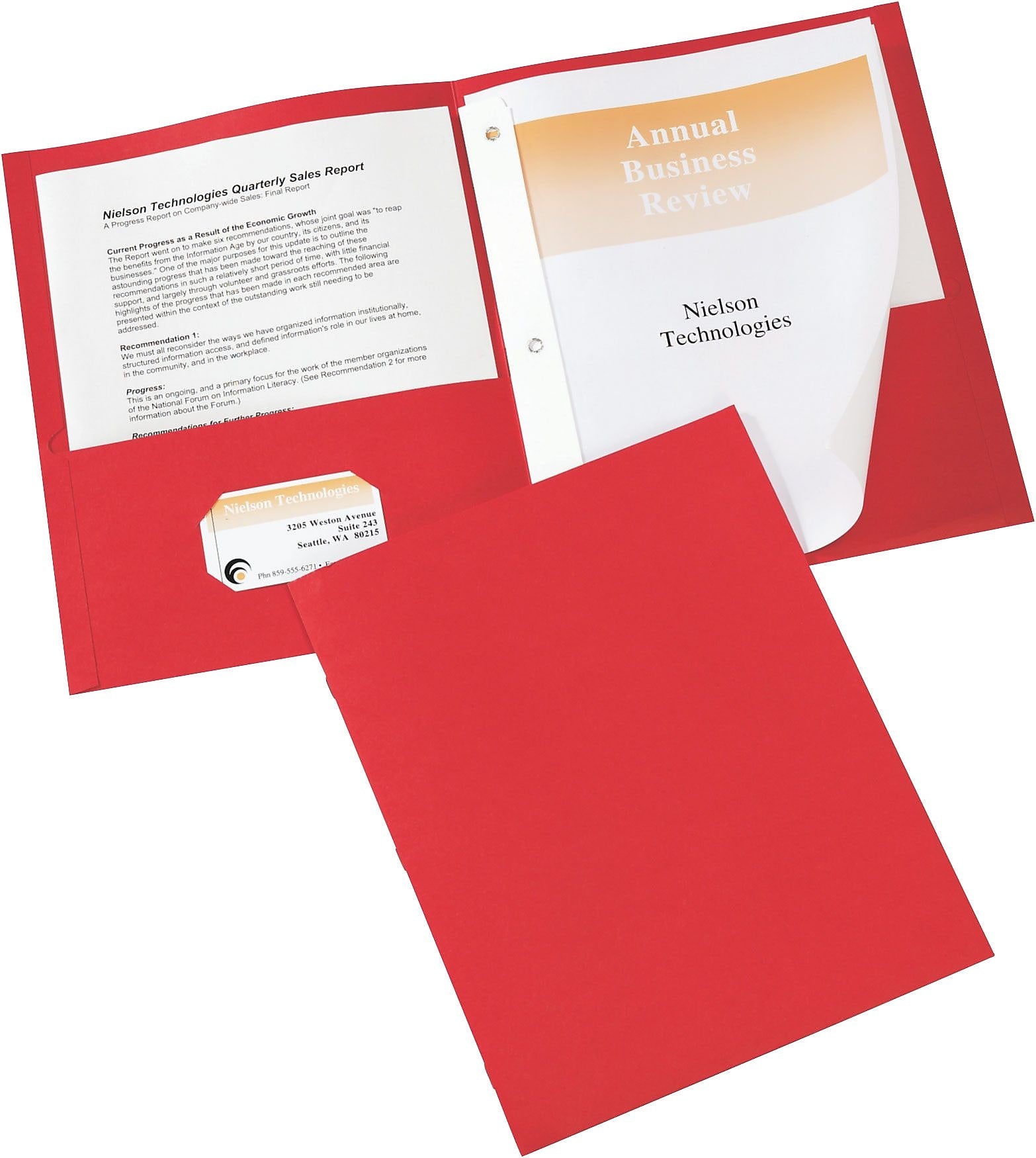 Avery(R) Two-Pocket Folders 47979, Red, Pack of 25
