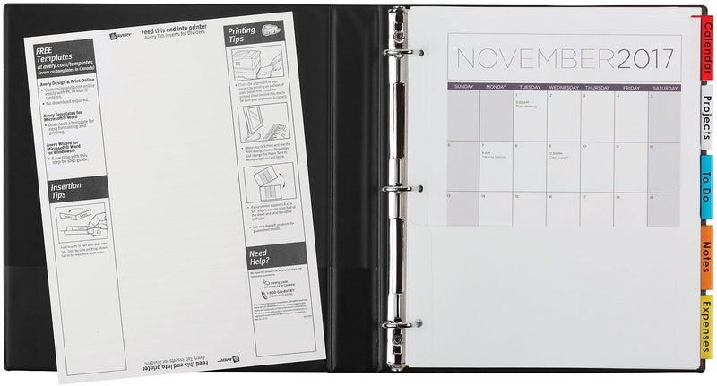 Avery Blank Insertable Divider, 5-Tab, White, Set (11270)