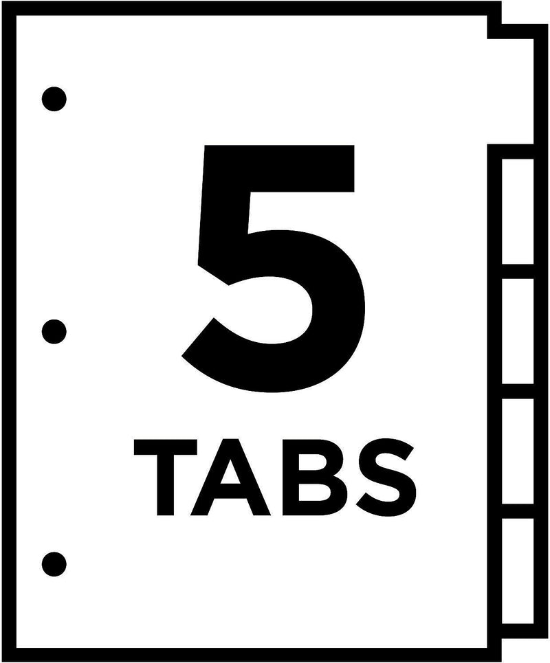 Avery Blank Insertable Divider, 5-Tab, White, Set (11270)