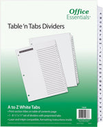 Office Essentials® Table 'N Tabs Dividers, A-Z Tab, White, 8 1/2" x 11", 1/St
