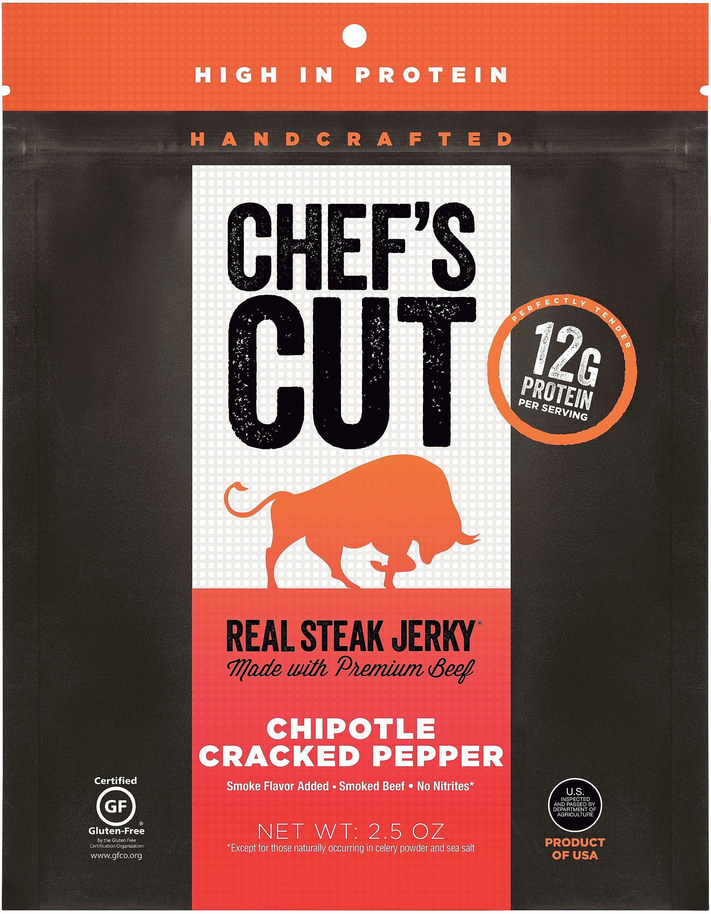 Chef's Cut Chipotle Cracked Pepper Beef Jerky, 2.5 oz. (CCR00501)