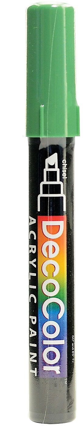 Marvy Uchida Decocolor Acrylic Paint Markers Jade Green Chisel Tip [Pack Of 6]