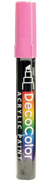 Marvy Uchida Decocolor Acrylic Paint Markers Bubblegum Chisel Tip [Pack Of 6]
