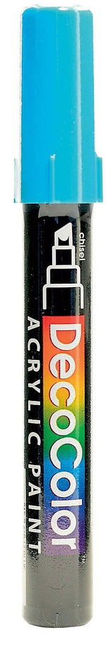 Marvy Uchida Decocolor Acrylic Paint Markers Light Blue Chisel Tip [Pack Of 6]