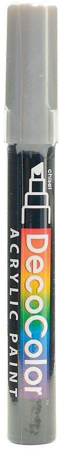Marvy Uchida Decocolor Acrylic Paint Markers Silver Chisel Tip [Pack Of 6]