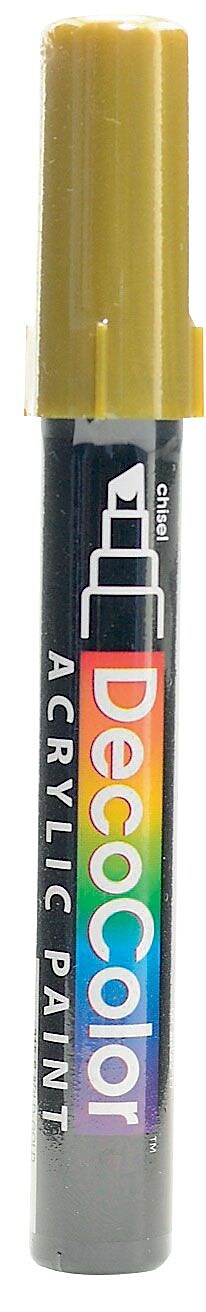 Marvy Uchida Decocolor Acrylic Paint Markers Gold Chisel Tip [Pack Of 6]