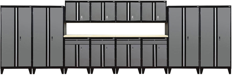 Sandusky Modular 14 pc. Set Storage System, Black Frame/Charcoal Doors