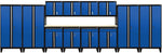 Sandusky Modular 14 pc. Set Storage System, Black Frame/Blue Doors
