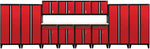 Sandusky Modular 14 pc. Set Storage System, Black Frame/Red Doors