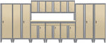 Sandusky Modular 11 pc. Set Storage System, Charcoal Frame/ Tropic Sand Doors