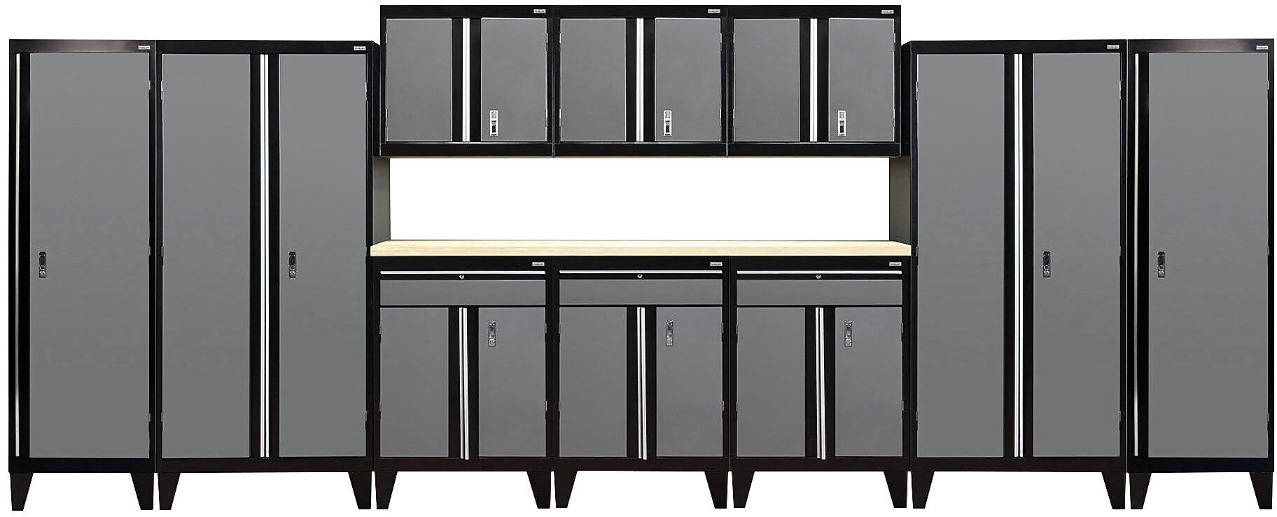 Sandusky Modular 11 pc. Set Storage System, Black Frame/Charcoal Doors