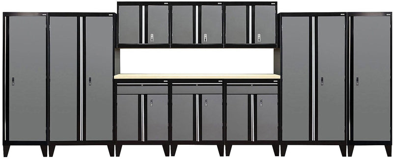 Sandusky Modular 11 pc. Set Storage System, Black Frame/Charcoal Doors