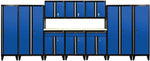 Sandusky Modular 11 pc. Set Storage System, Black Frame/Blue Doors