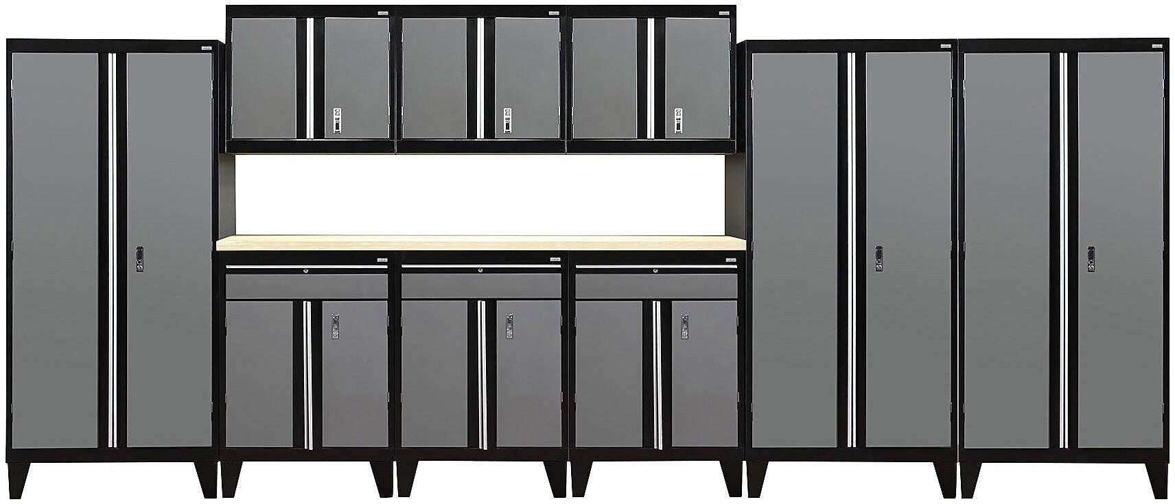 Sandusky Modular 10 pc. Set Storage System, Black Frame/Charcoal Doors